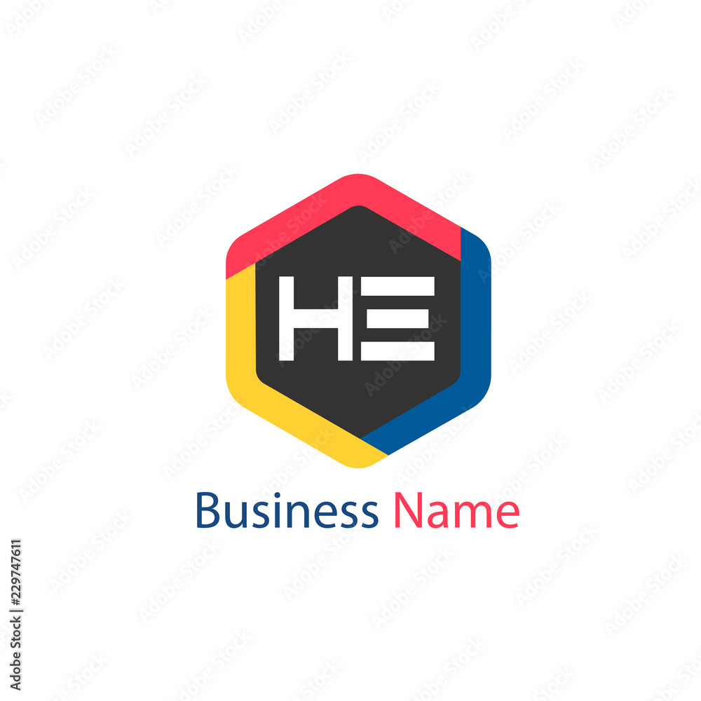 Initial HE Letter Logo Design Initial HE Letter Logo Design