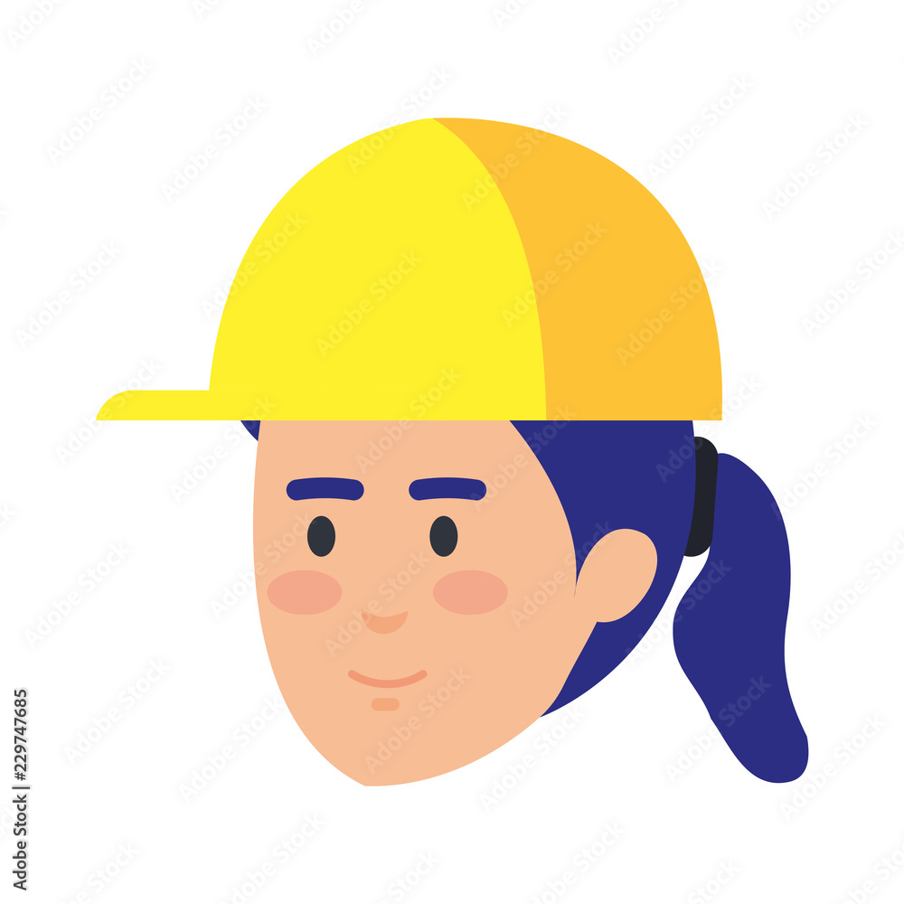female head builder constructor with helmet female head builder constructor with helmet