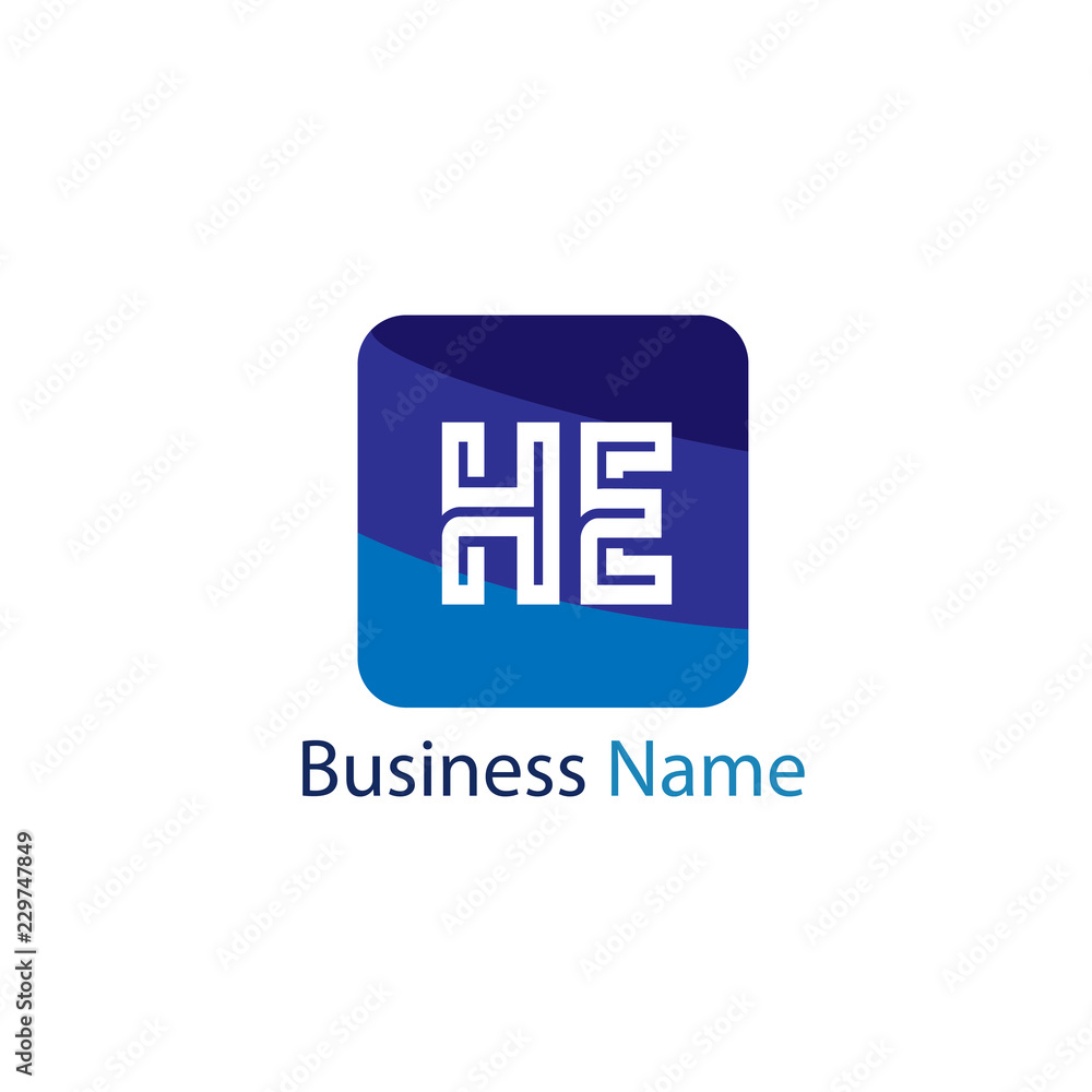 Initial HE Letter Logo Design Initial HE Letter Logo Design