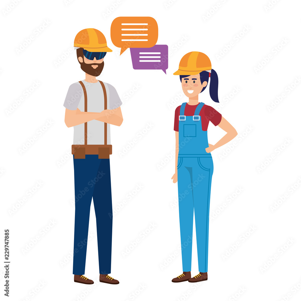 industrial workers talking characters industrial workers talking characters