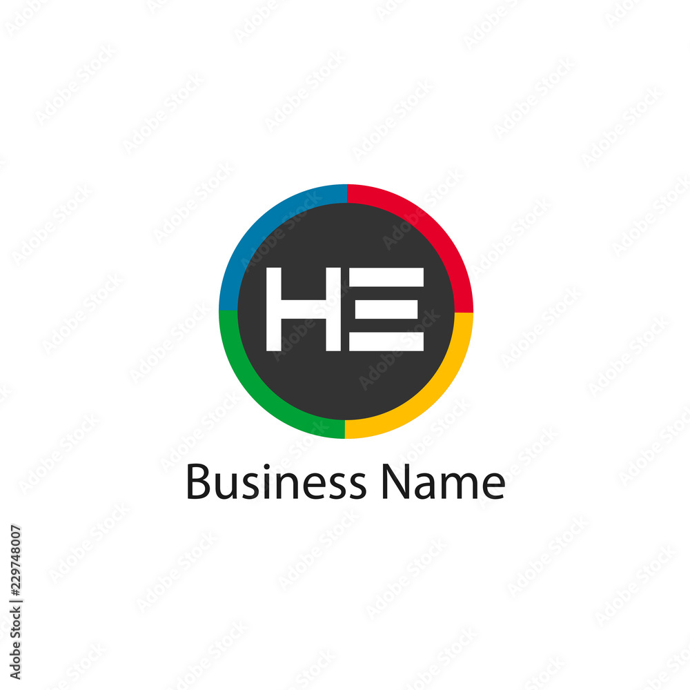 Initial HE Letter Logo Design Initial HE Letter Logo Design