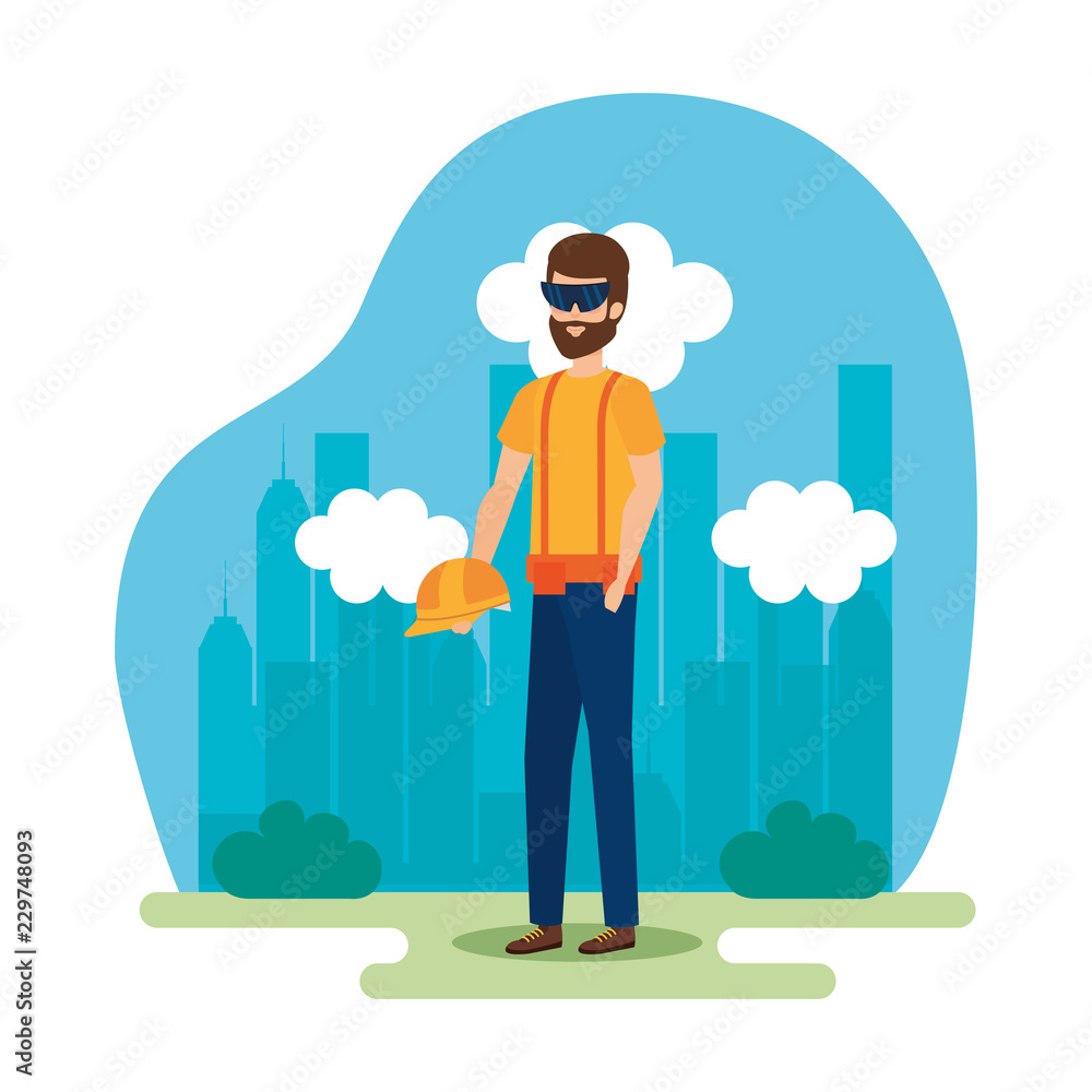 builder constructor with helmet and goggles builder constructor with helmet and goggles