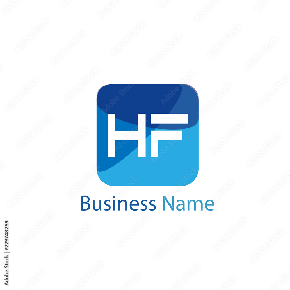 Obraz premium Initial HF Letter Logo Design