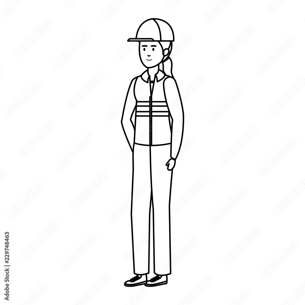 female mechanic worker with helmet female mechanic worker with helmet