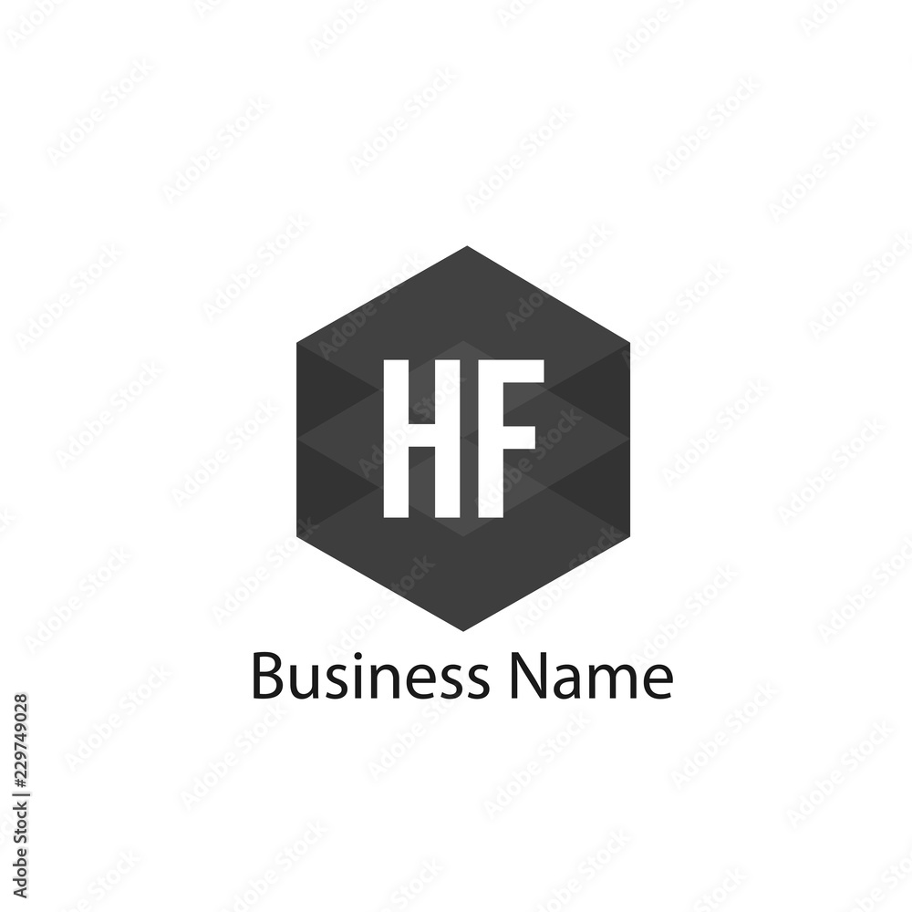 Initial HF Letter Logo Design Initial HF Letter Logo Design