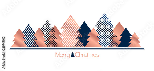 modern copper christmas background 