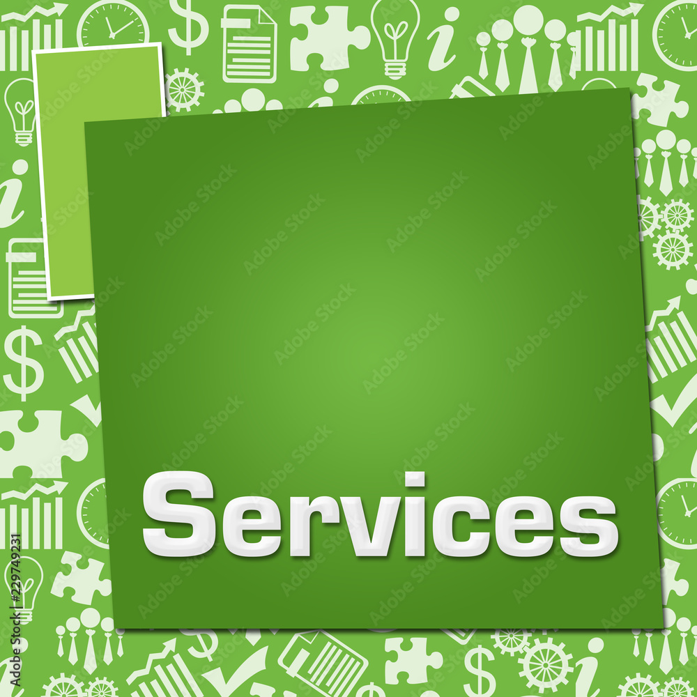 Fototapeta premium Services Business Symbols Texture Green Squares