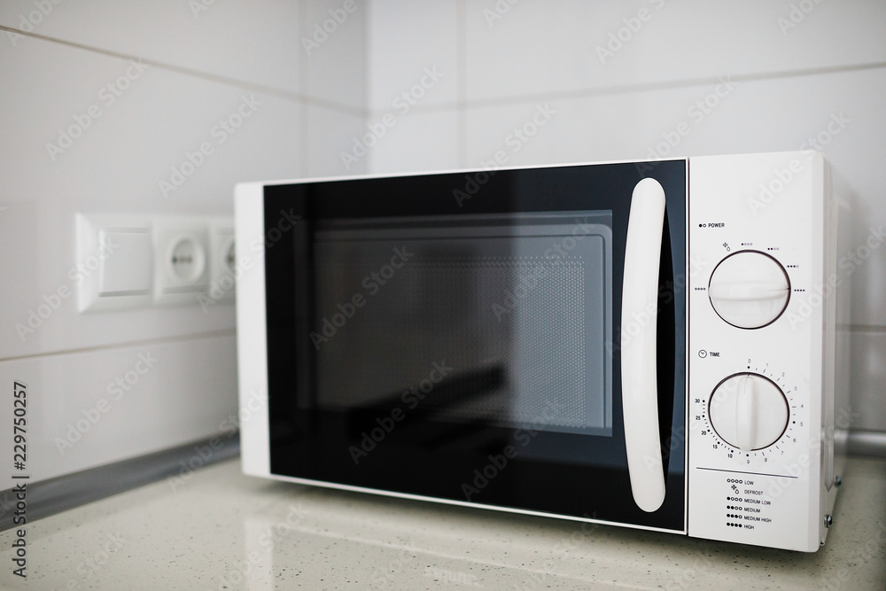 Obraz premium Modern kitchen interior with electric and microwave oven. 
