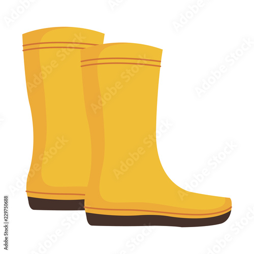 industrial rubber boots isolated icon