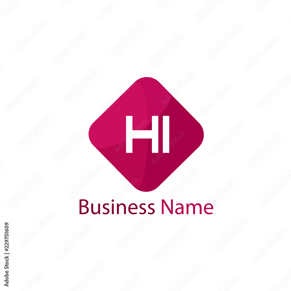 Obraz premium Initial HI Letter Logo Design