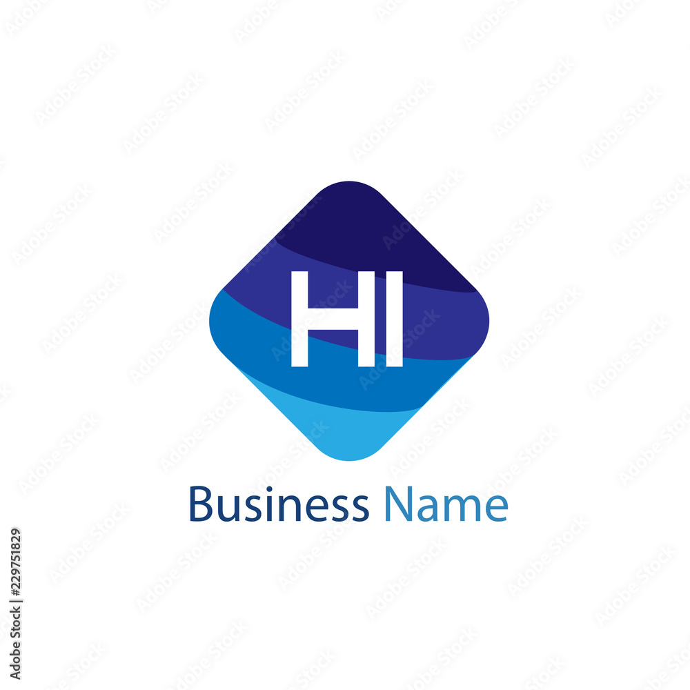 Obraz premium Initial HI Letter Logo Design