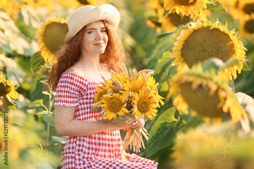 Beautiful redhead woman in ...
