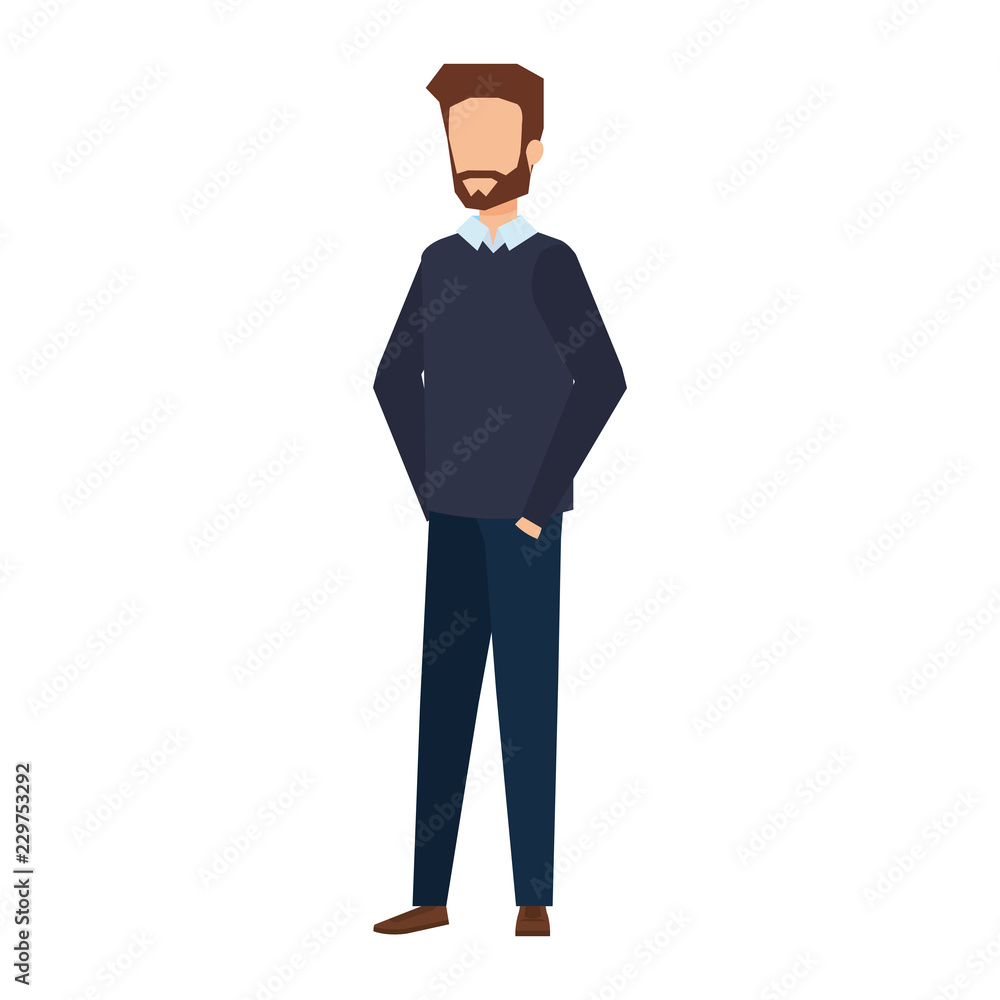 Fototapeta premium young and casual man with beard