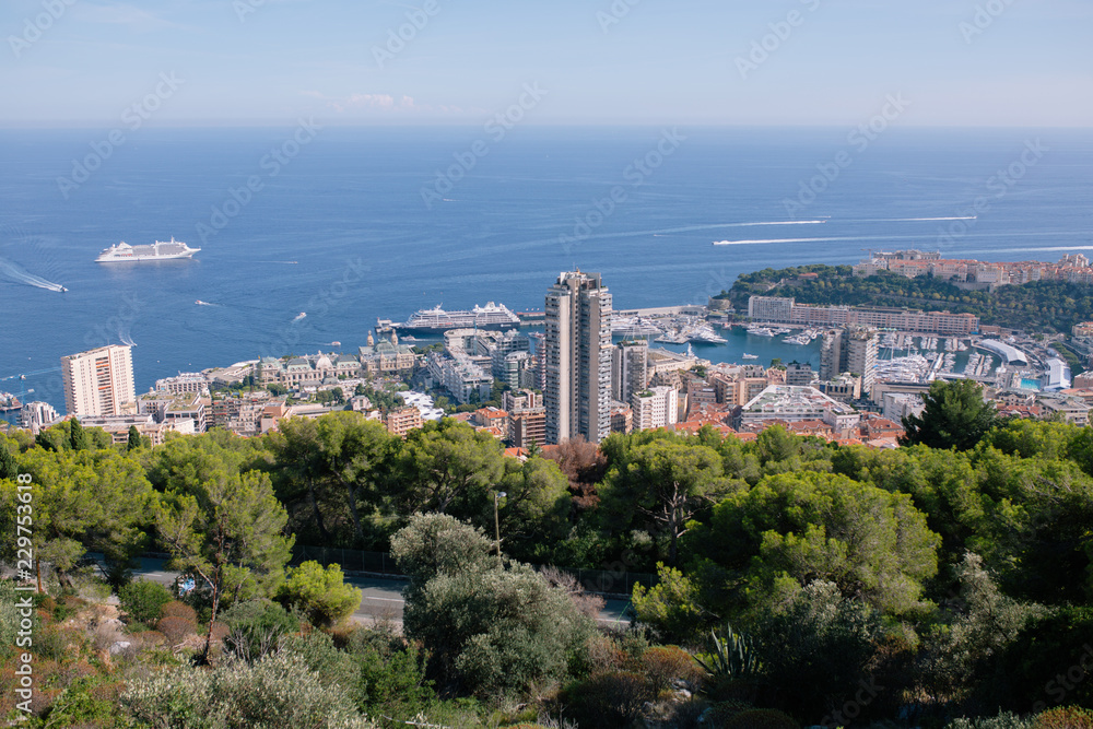 View from the height of Monaco from the hill