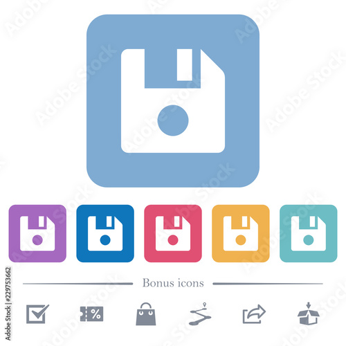 File record flat icons on color rounded square backgrounds photo