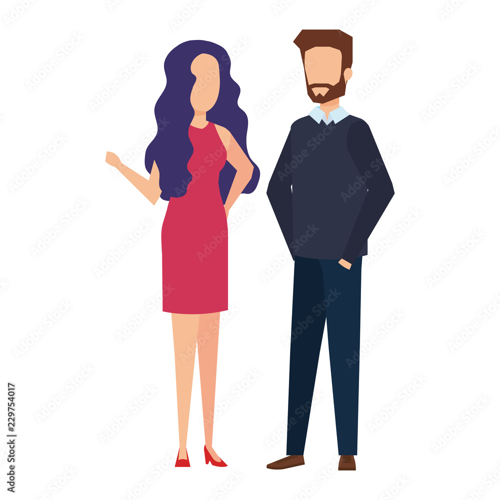 elegant business couple avatars characters elegant business couple avatars characters