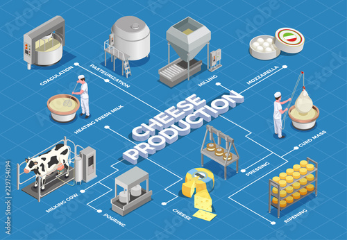 Cheese Production Isometric Flowchart