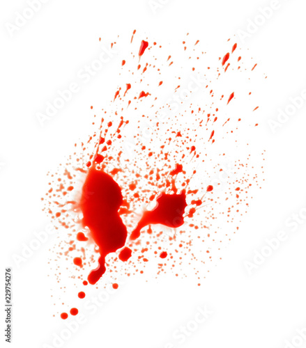 Blood splashes on white bac...