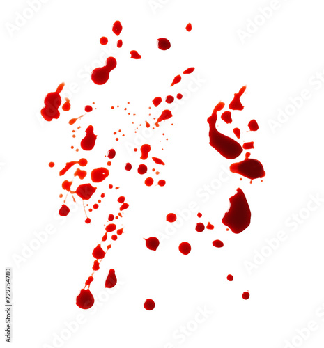 Blood splashes on white bac...