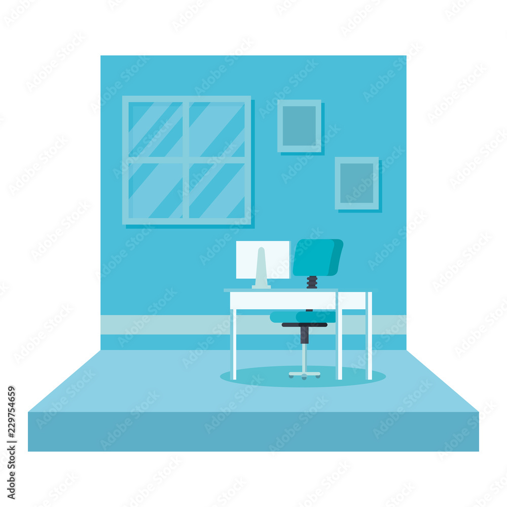 office workplace isolated icon office workplace isolated icon