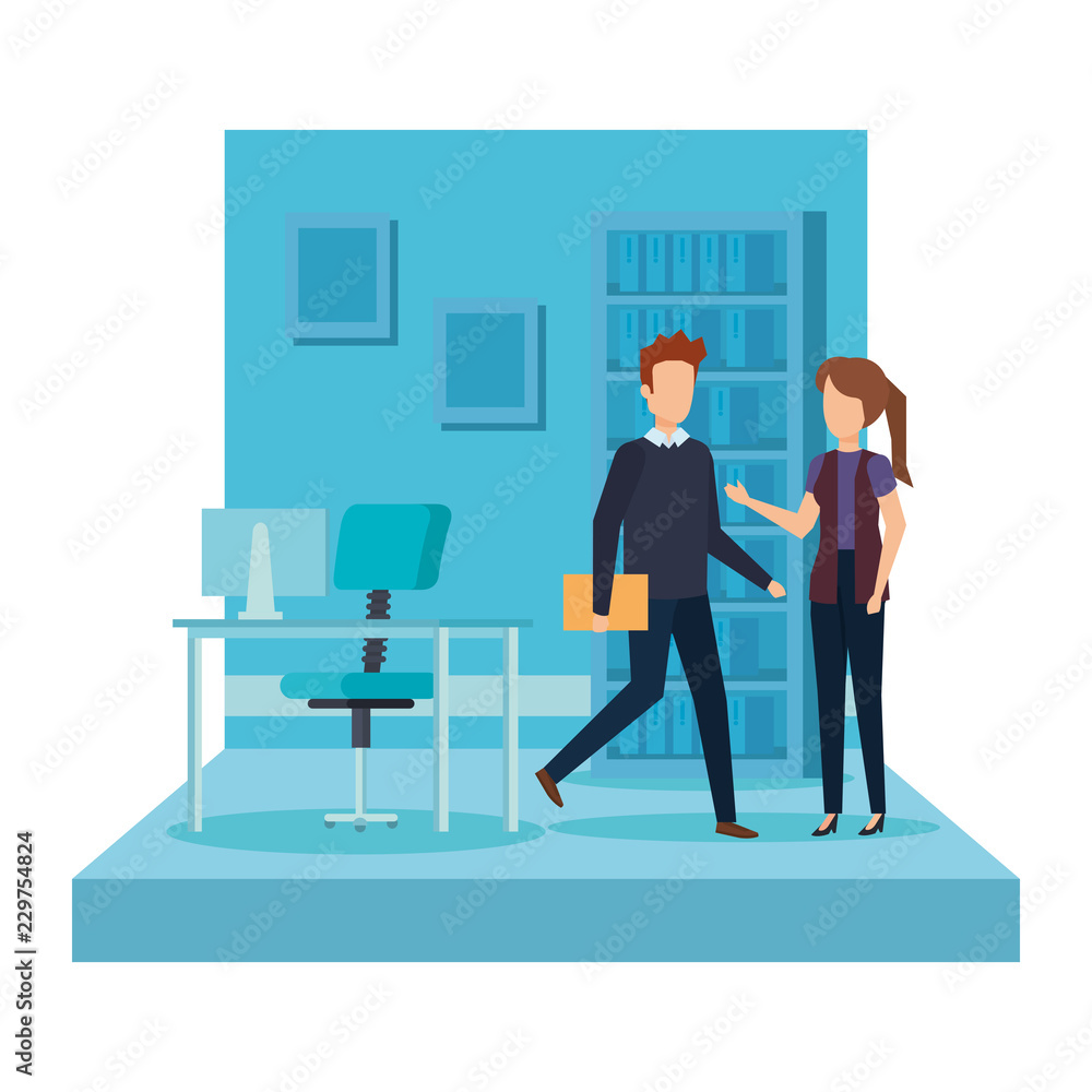 elegant business couple in the workplace elegant business couple in the workplace