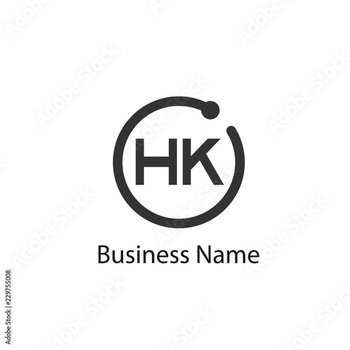 Initial HK Letter Logo Design