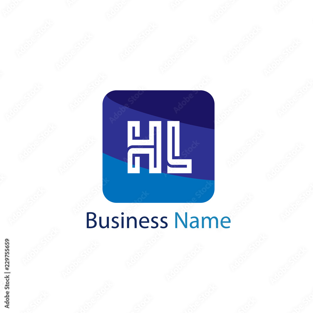 Initial HL Letter Logo Design