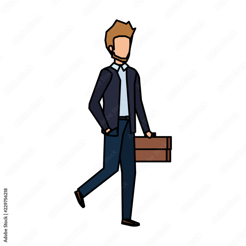elegant businessman with portfolio elegant businessman with portfolio