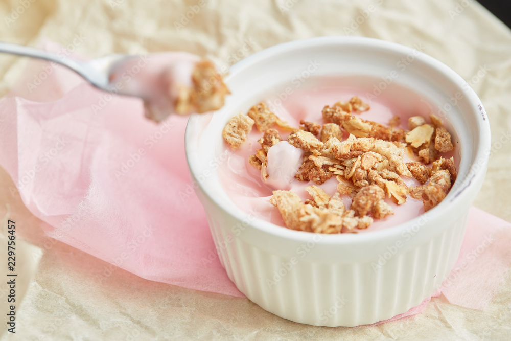 healthy breakfast with crunchy healthy breakfast with crunchy