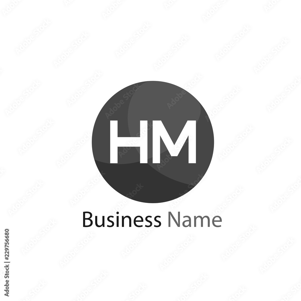 Initial HM Letter Logo Design Initial HM Letter Logo Design