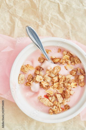 healthy breakfast with crunchy photo