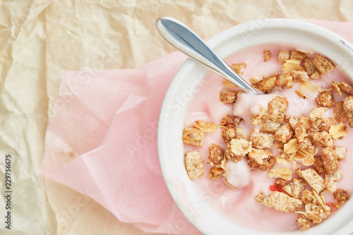 healthy breakfast with crunchy photo