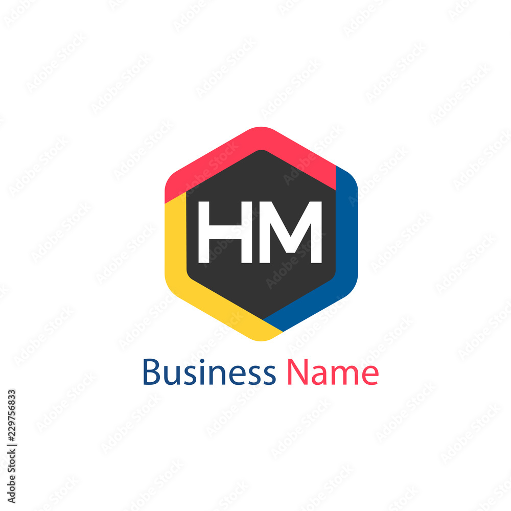 Initial HM Letter Logo Design Initial HM Letter Logo Design