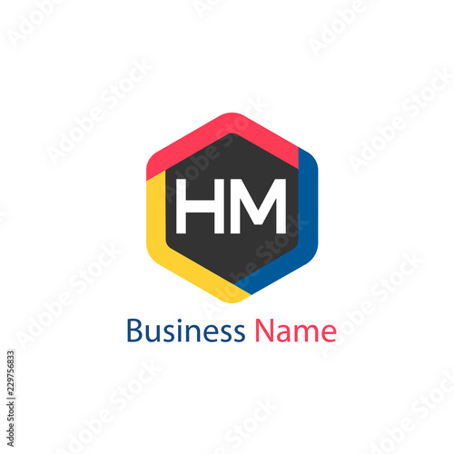 Initial HM Letter Logo Design