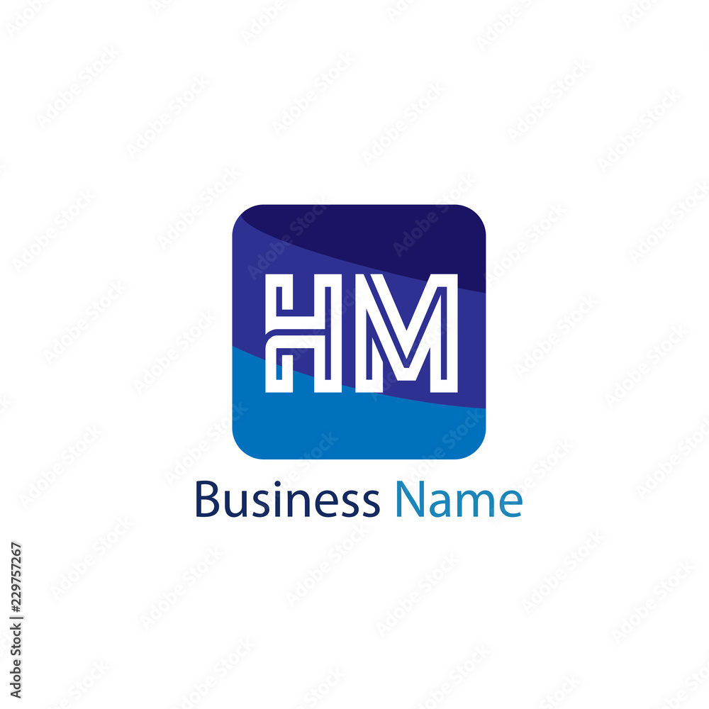 Initial HM Letter Logo Design Initial HM Letter Logo Design