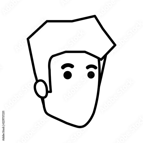 young man head avatar character