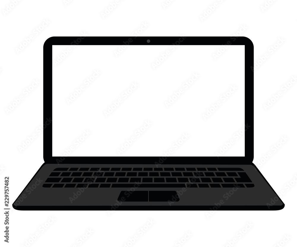 open laptop with white screen isolated on a white background open laptop with white screen isolated on a white background