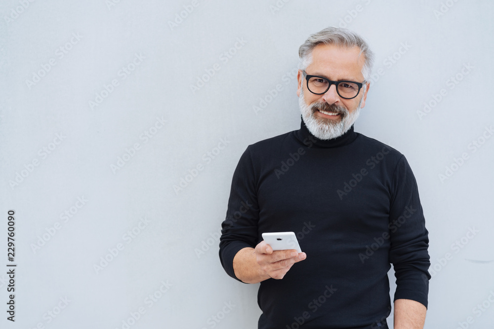 Attractive bearded man wearing spectacles Attractive bearded man wearing spectacles