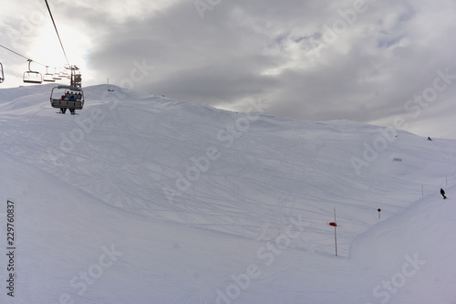 Winteraufnahmen im Skigebiet Ratschings-Jaufen in Nord-Italien photo