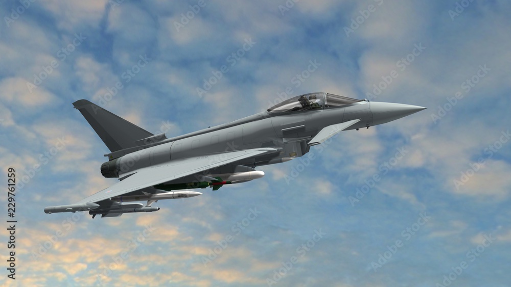 Obraz premium military fighter jets - modern armed military fighter jets flys in the sky