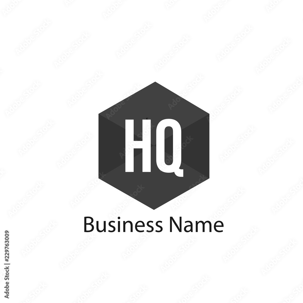 Initial HQ Letter Logo Design