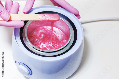 wax for depilation in the spa salon