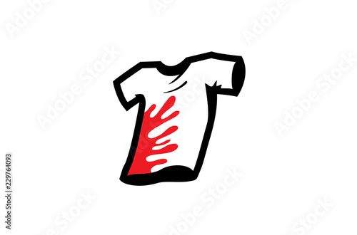 Creative Tee Shirt Symbol Drops Colors Logo Design Illustration