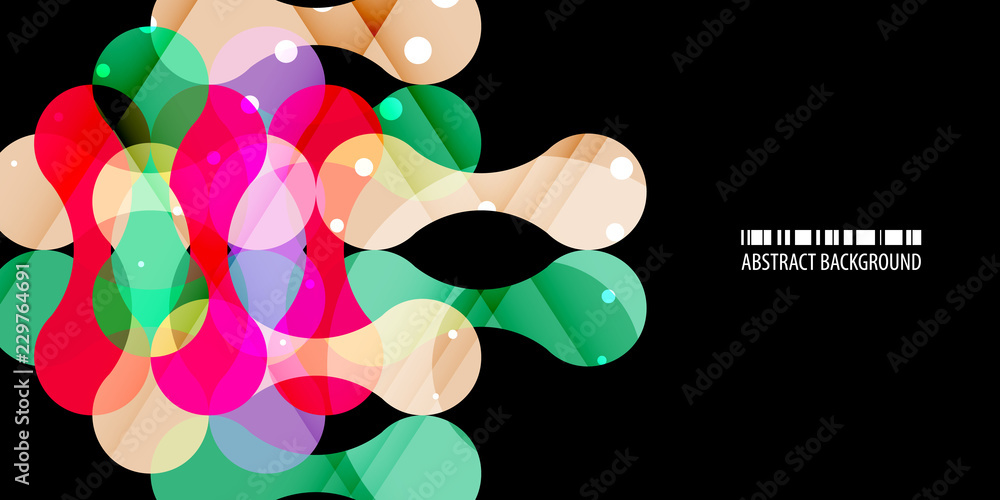 Geometric metaballs colorful abstract background