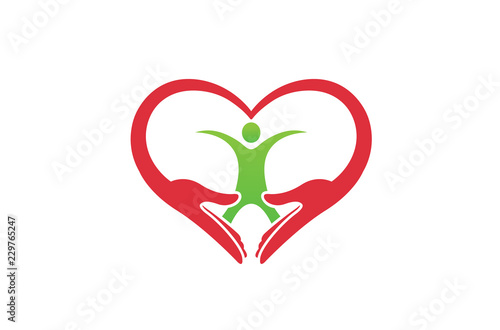 Creative Hands And Human Body Symbol Logo Design Illustration