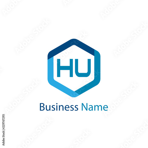 Initial HU Letter Logo Design