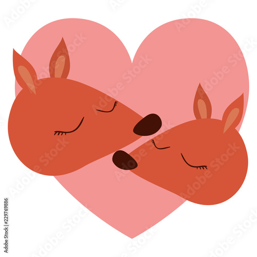wild chipmunks couple in heart