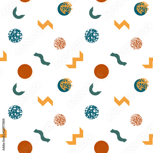 Modern abstract seamless pattern in memphis style