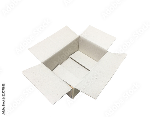 Cardboard box isolated on white background, This has clipping path.