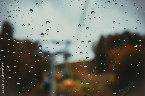 Raindrops on glass